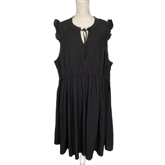 Torrid Mini Challis Keyhole Tiered Skater Dress Women’s Plus Size 3 Black - Picture 4 of 11